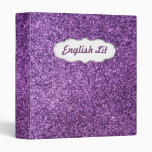 Faux Purple Glitter Binders