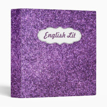 Faux Purple Glitter Binders