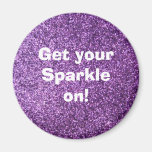 Faux Purple Glitter Fridge Magnet