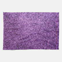 Faux Purple Glitter Kitchen Towels