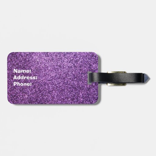 Faux Purple Glitter Luggage Tag Zazzle
