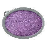 Faux Purple Glitter Oval Belt Buckles