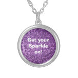 Faux Purple Glitter Pendant