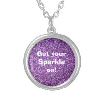 Faux Purple Glitter Pendant