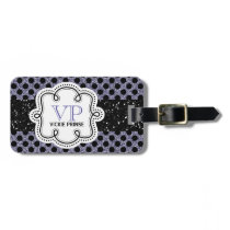 Faux Purple Glitter Personalized  Girly Glam Luggage Tags
