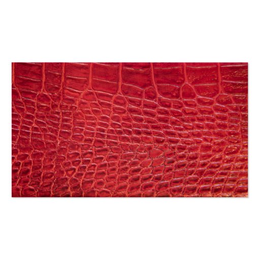 Faux red alligator leather business card template (back side)