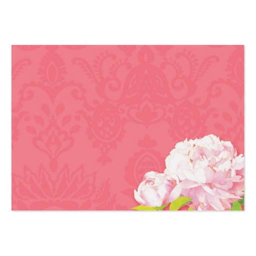 Faux Ribbon Coral Pink Wedding Reception (3.5x2.5) Business Cards (back side)