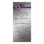 FAUX ribbon purple Wedding program Rack Card Design
