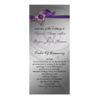 FAUX ribbon purple Wedding program Rack Card Design