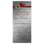 FAUX ribbon red Wedding program Rack Card Template