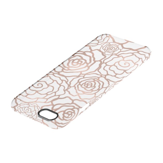 Faux Rose Gold Foil Floral Lattice Clear Uncommon Clearlyâ„¢ Deflector iPhone 6 Case-3