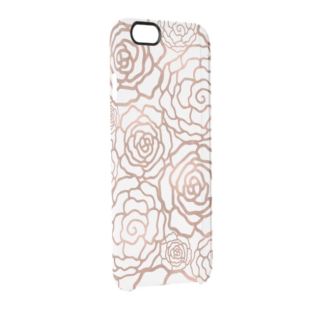 Faux Rose Gold Foil Floral Lattice Clear Uncommon Clearlyâ„¢ Deflector iPhone 6 Case-2