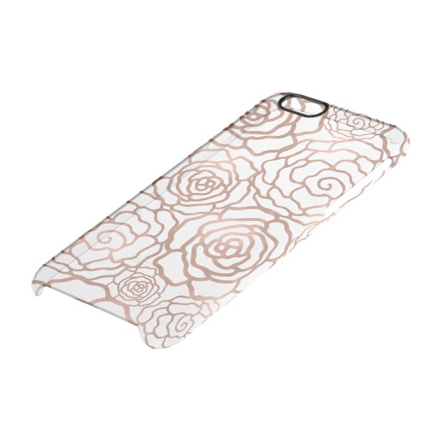 Faux Rose Gold Foil Floral Lattice Clear Uncommon Clearlyâ„¢ Deflector iPhone 6 Case-4