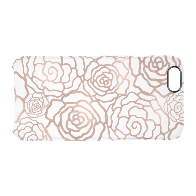 Faux Rose Gold Foil Floral Lattice Clear Uncommon Clearlyâ„¢ Deflector iPhone 6 Case-5