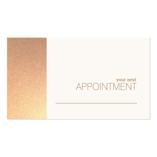 FAUX Rose Gold Foil Salon & Spa Appointment Card DoubleSided Standard