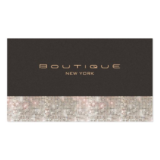 Faux Sequins and Suede Fashion Boutique Business Card Template (front side)
