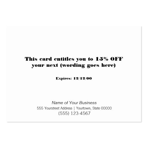 Faux Sequins Hair Salon and Spa Discount Coupon 2 Business Card Template (back side)