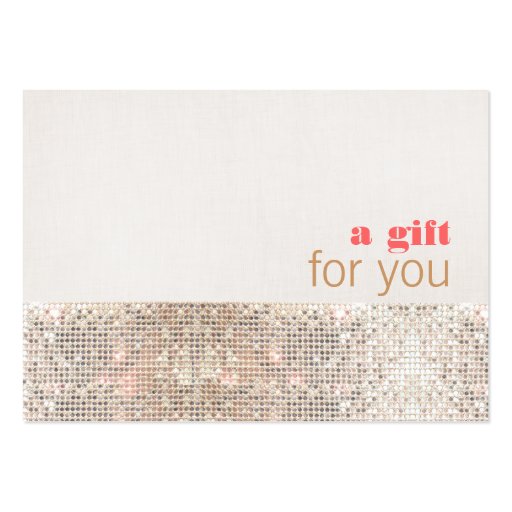 Faux Sequins Hair Salon and Spa Gift Certificate Business Cards (front side)