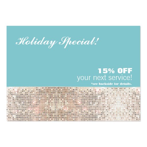 Faux Sequins Salon and Spa Holiday Gift Card Business Card Template