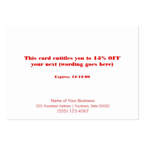 Faux Sequins Salon and Spa Holiday Gift Card Business Card Template (back side)