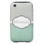 Faux Silver Wood & Distressed Aqua iPhone3G casemate cases
