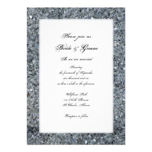 Faux Sparkle Wedding Invitation (front side)