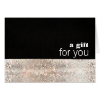 Faux Sparkly Silver Sequins Black Gift Card