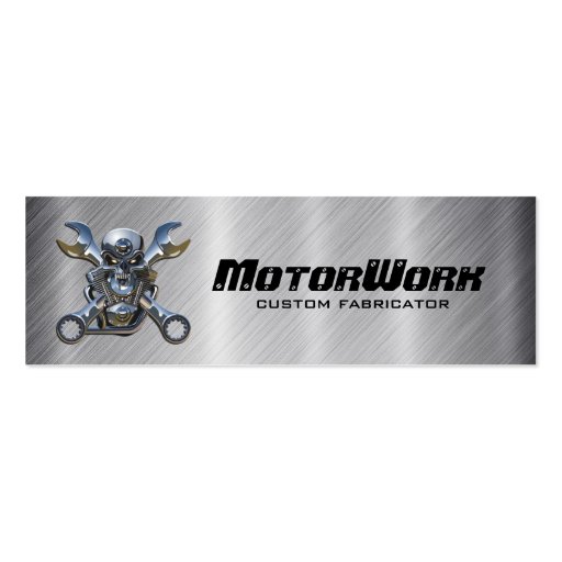 Faux Stainless Steel Motorcycle Business Card