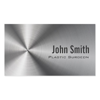 Faux Stainless Steel Plastic Surgeon Business Card