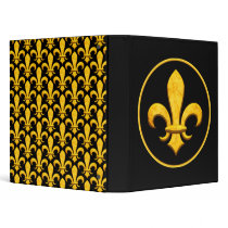 Faux Stone Gold Fleur de lis Binder
