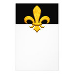 Faux Stone Gold Fleur de lis Customized Stationery