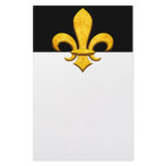 Faux Stone Gold Fleur de lis stationery