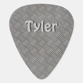 Faux Textured Metal Guitar Pick Personalized Name