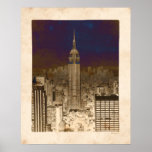 Faux Vintage Empire State Building Poster