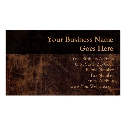 Faux Vintage Leather-Look Business Card (front side)