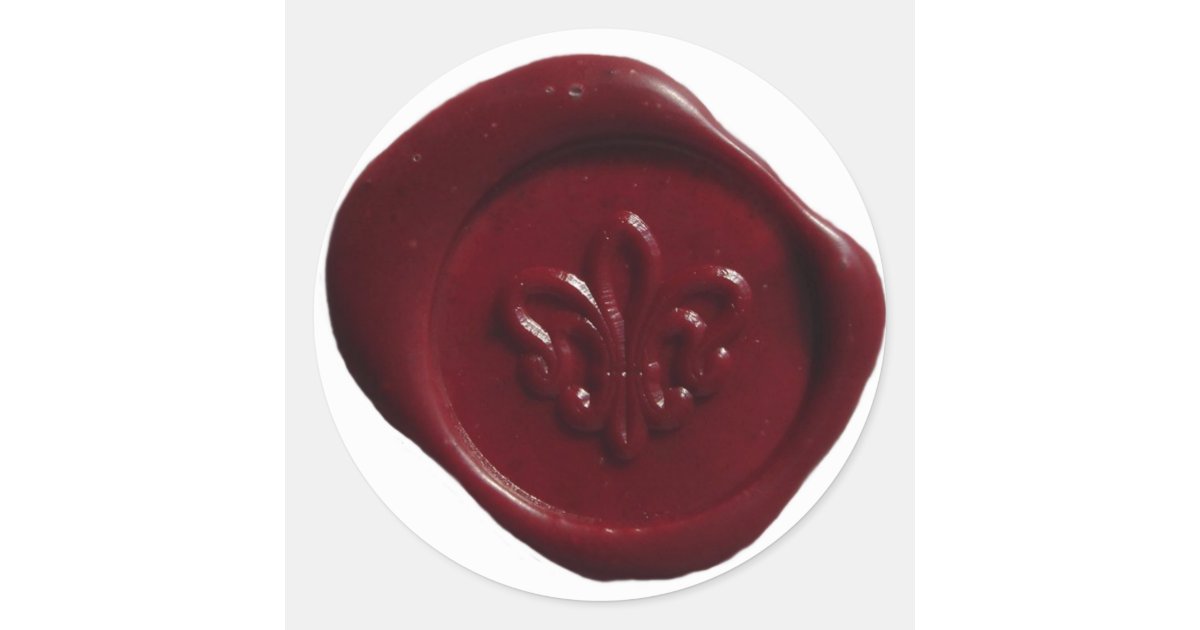 Faux Wax Seal in Red Classic Round Sticker Zazzle