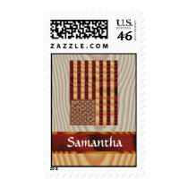 Faux wood American flag Stamps