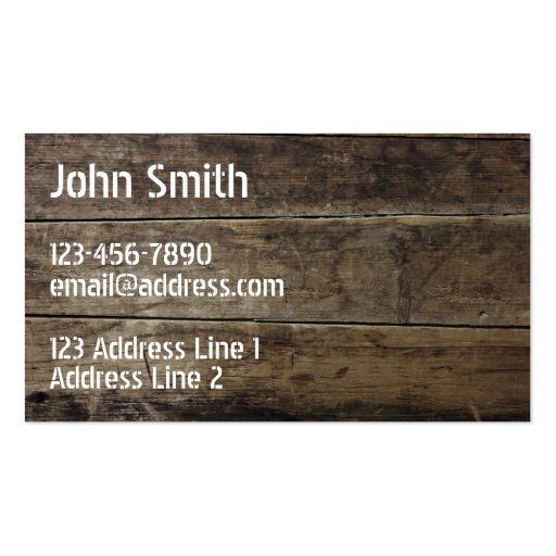 Faux Wood Business Cards (front side)