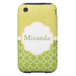 Faux Yellow Wood & Spring Green Clovers iPhone3G casemate cases