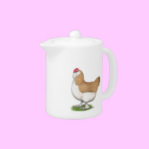 Faverolle Hen teapots