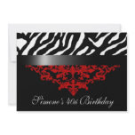 Favoloso Zebra Damask 40th Birthday Party Personalized Invite