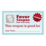Favor Coupons Business Card Template