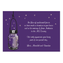 Favor Donation Card Fireflies & Mason Jar Business Card Template