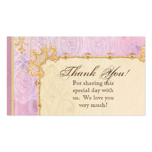 Favor Gift Cards - Fleur di Lys Damask 2 - Wedding Business Card Templates (front side)