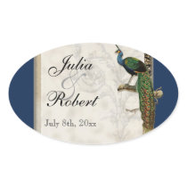 Favor Gift Matching Sticker - Vintage Peacock 6
