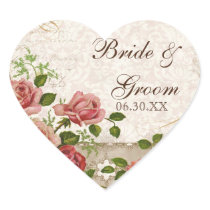 Favor Gift Stickers or Seals, Trellis Rose Vintage