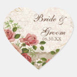 Favor Gift Stickers or Seals, Trellis Rose Vintage