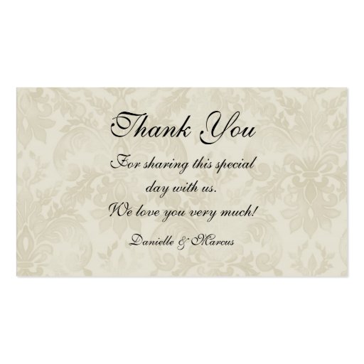 Favor Gift Tags  - Impressionist Cream Pink Roses Business Card Templates (back side)