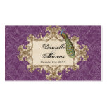 Favor Gift Tags, Purple Vintage Peacock &amp; Etchings Business Card Templates