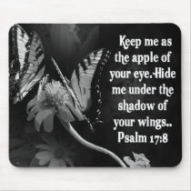FAVORITE  BIBLE SCRIPTURE PSALM 17:8 mousepads